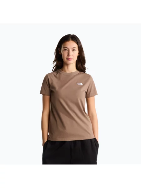 Tričko The North Face Evolution Simple Dome Slim SS garnet hnědé