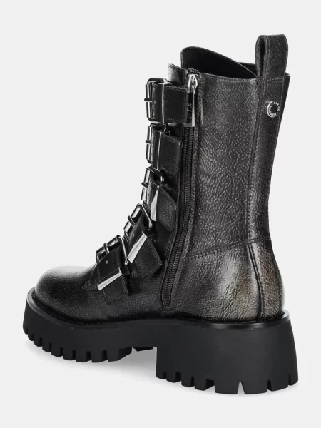 Шкіряні черевики Steve Madden Director на плоскому ходу сірий