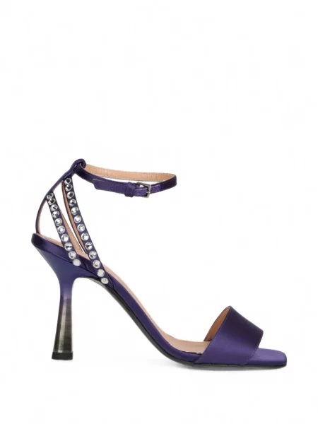 Sandale Alberta Ferretti din satin violet