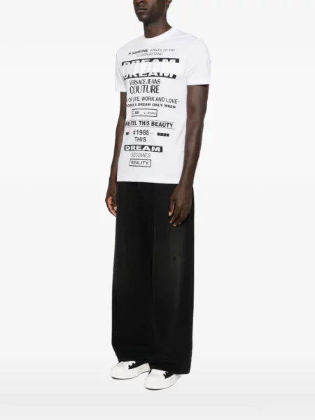 Tricou Versace Jeans Couture cu imagine alb