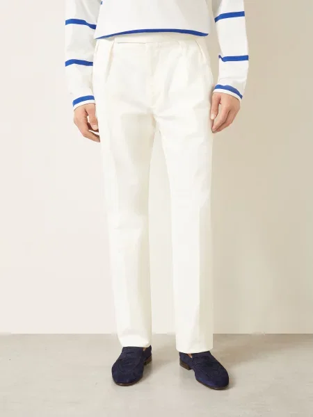 Ralph Lauren Purple Label Chino Kalhoty Regular Fit krémová fialové
