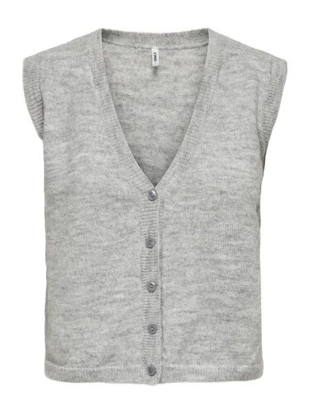 ONLY Vestă tricotată ONLHELGA amestecat gri