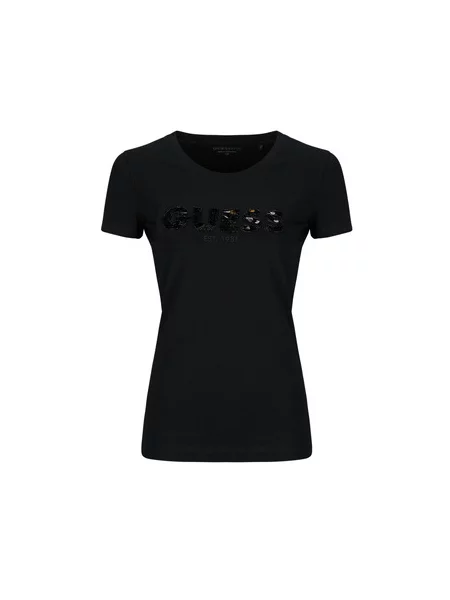 Guess Majica Slim Fit črna