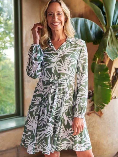 Porto sukienka koszulowa z Green zielona