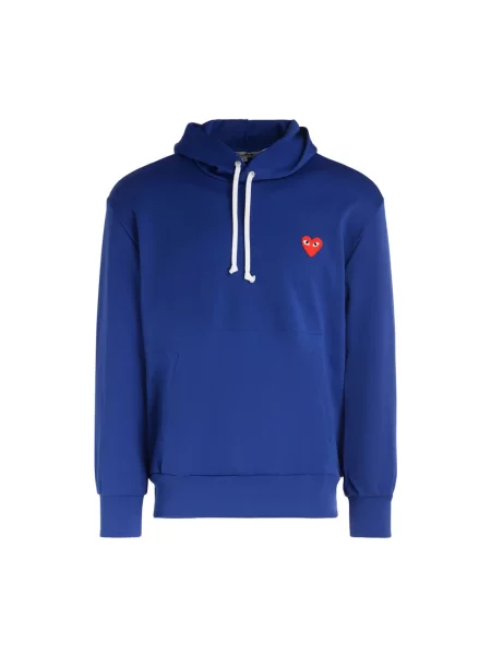 Bluza z kapturem Comme Des Garcons Play niebieska