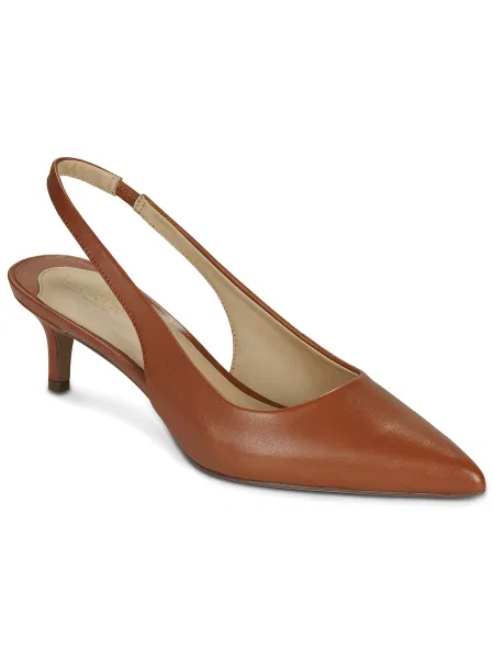 Pantofi cu toc Lauren Ralph Lauren slingback maro