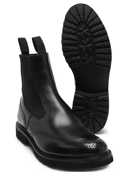 Botine chelsea Tricker's din piele negru