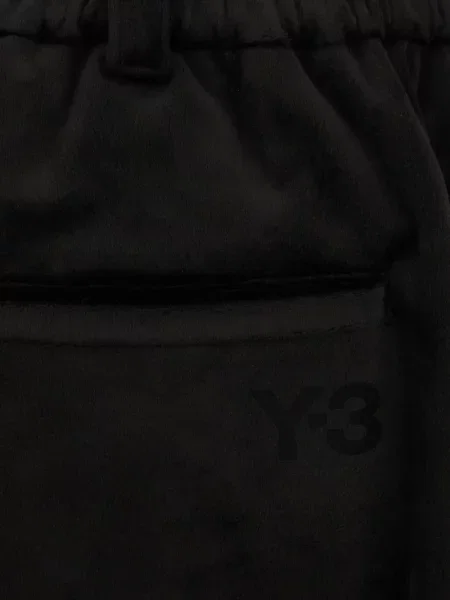 Pantaloni Y-3 de catifea cu cordon negru