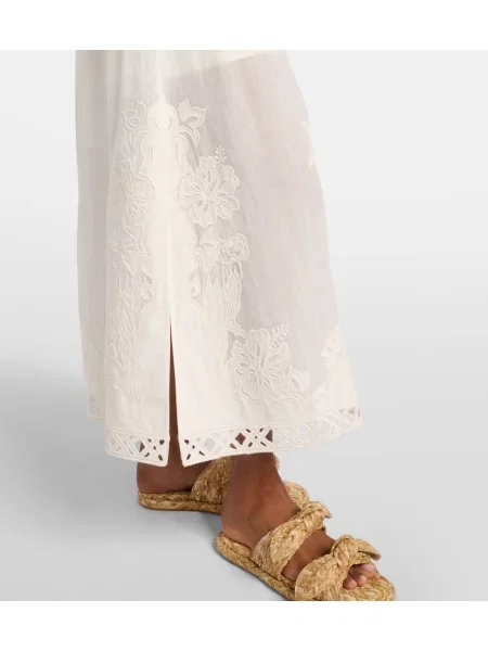 Rochie midi Zimmermann cu broderie alb