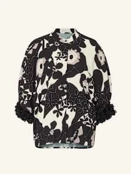 Lilienfels Bluzka Z Lnu Z Rękawami schwarz czarna