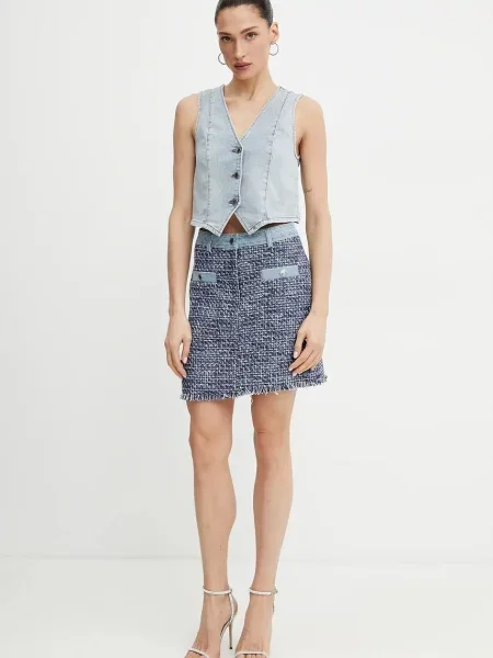 Kamizelka jeansowa Morgan niebieska