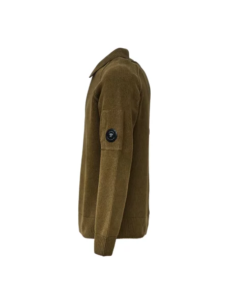 Dzianinowa koszulka polo C.p. Company brązowa