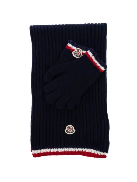 Rękawiczki dziecięce Moncler Enfant niebieskie