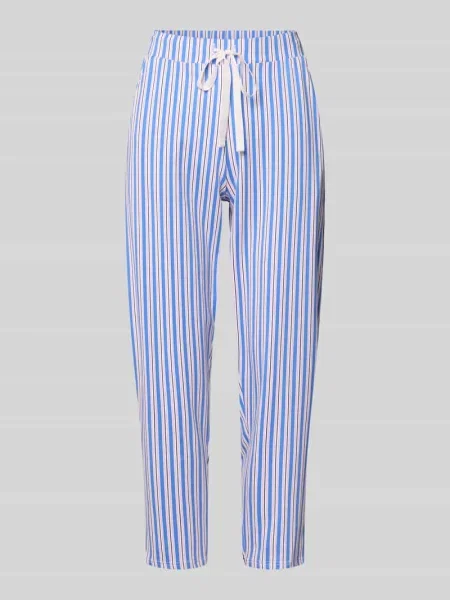 Spodnie od piżamy o kroju slim fit w skróconym kroju Skiny niebieskie