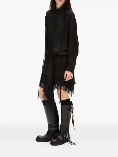 Rochie mini Ann Demeulemeester cu model paisley din jacard negru