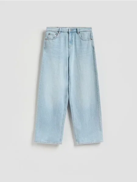 Reserved Jeansy baggy niebieski