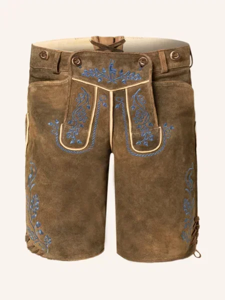 Ostarrichi Kožené Krojové Kalhoty Sepp Neu hnědá