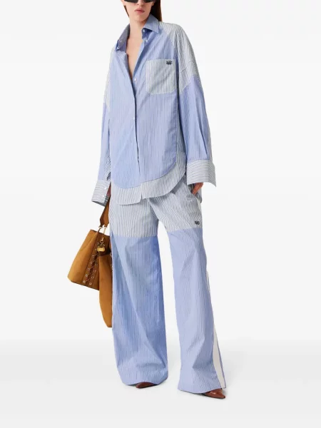 Pantaloni Stella Mccartney cu dungi albastru