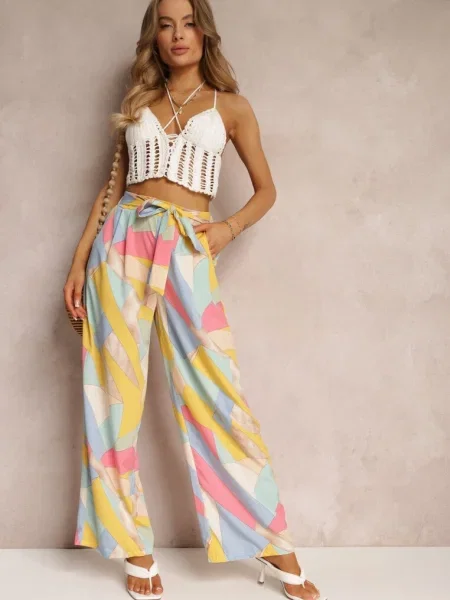 Pantaloni Largi cu Legare Sanitis bej
