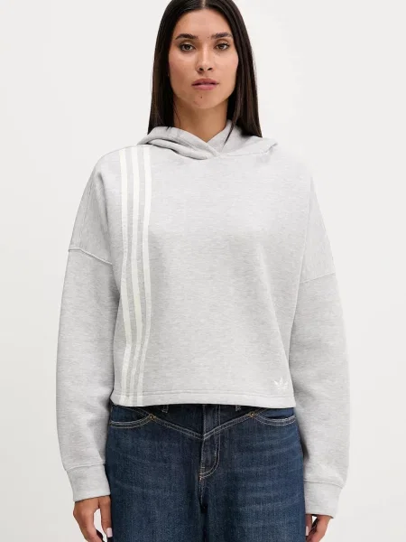 Adidas Originals bluza z kapturem melanżowa szary