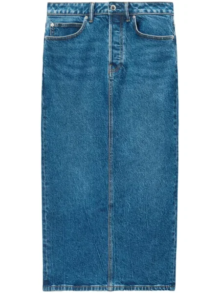 Fustă din denim Alexander Wang cu talie joasă până la genunchi albastru