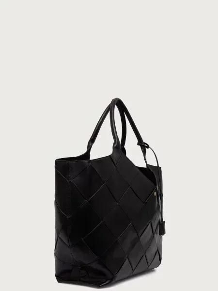 Τσάντα shopper Anine Bing με γούνα μαύρο