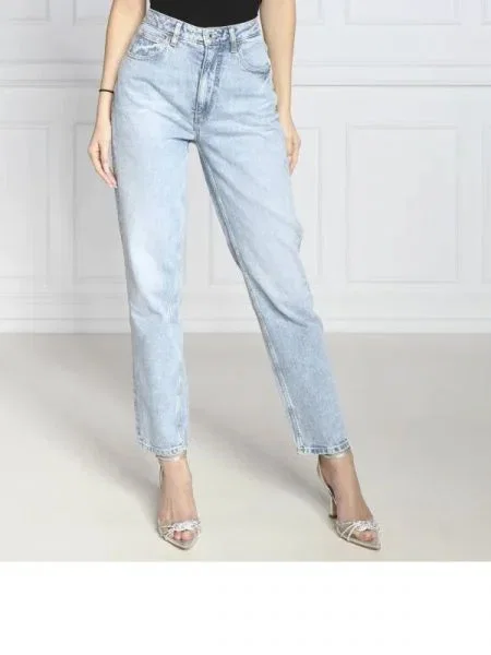 GUESS Blugi MOM JEAN | Tapered fit albastru