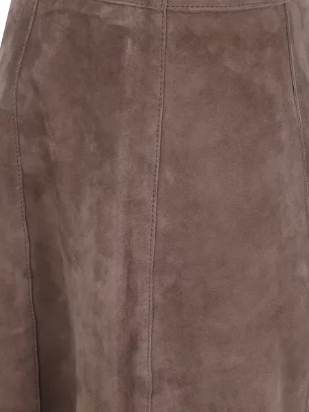 Fustă The Jackie Leathers din piele de căprioară maro