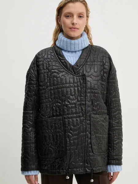 MUNTHE geaca cu doua fete TIMOTHIE femei de tranzitie oversize negru