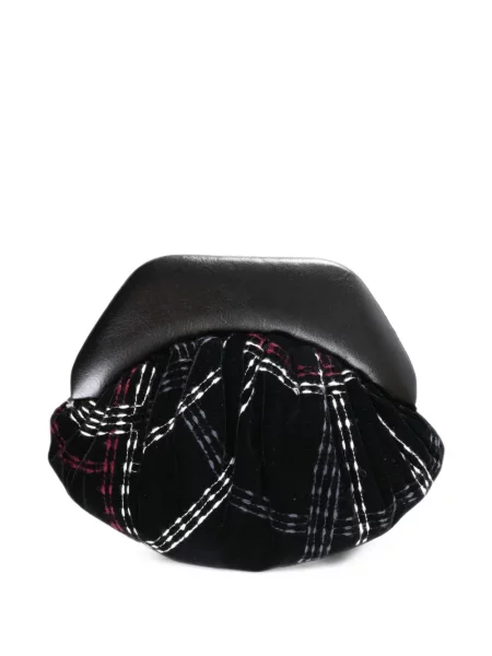Geantă plic Vivienne Westwood de catifea în carouri cu imagine negru