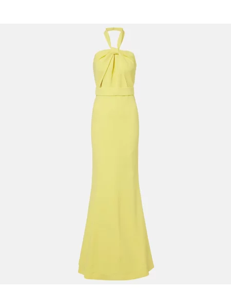 Rochie Elie Saab cu gât halter galben