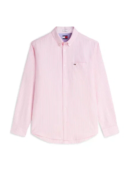 Tommy Jeans Cămașă roz alb