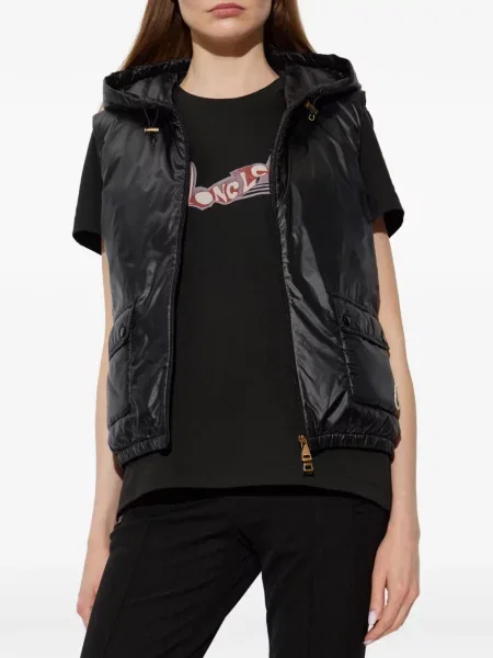 Vestă Moncler cu glugă negru
