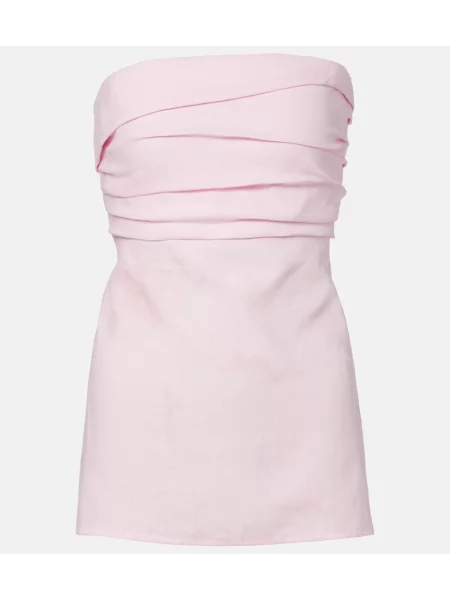 Lniany top Faithfull różowy