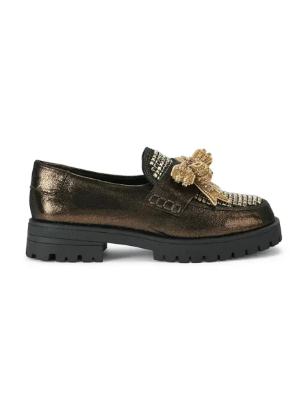 Kurt Geiger London női bőr loafer Bow Crystal Loafer zöld