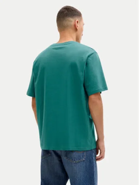 JACK & JONES Tričko JJEStar smaragdová / biela zelená