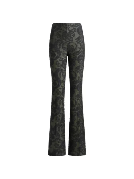 Παντελόνι Etro paisley ζακάρ καμπάνα πράσινο