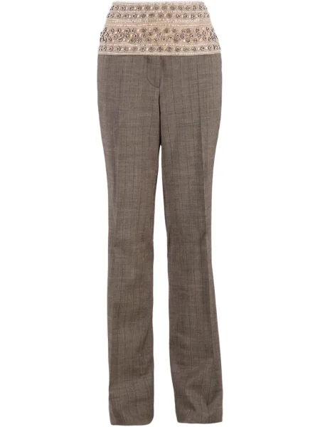 Pantaloni Stella Mccartney de lână maro