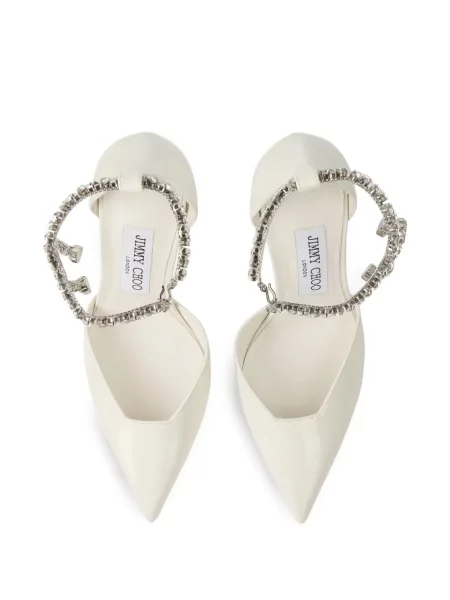 Полуотворени обувки Jimmy Choo с кристали бяло