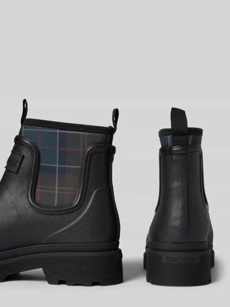 Kozaki z wytłaczanym logo model Cynthia Chelsea Welly' Barbour czarne