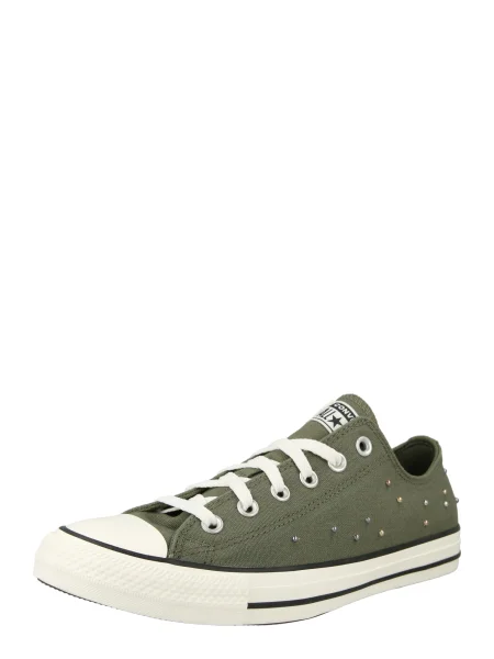 CONVERSE Tenisky CTAS OX / olivová / stříbrná zlatá