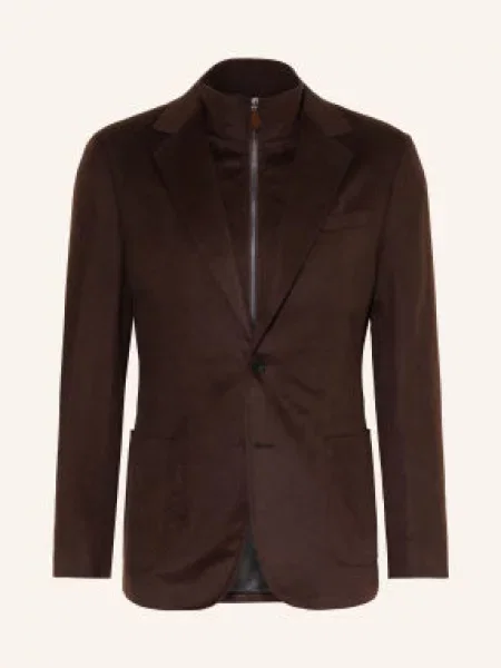 Reiss Sako Patch Tailored Fit S Odnímatelným Lemem tmavě hnědá