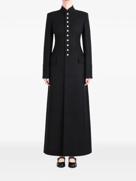 S ovratnikom kaput Ann Demeulemeester crna