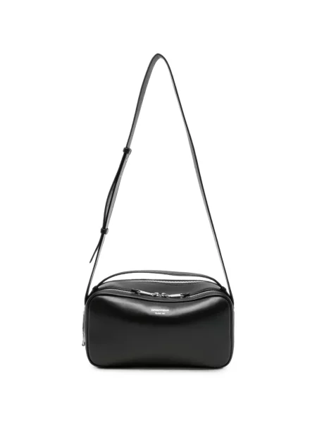 Geantă Emporio Armani din piele cu autograf negru