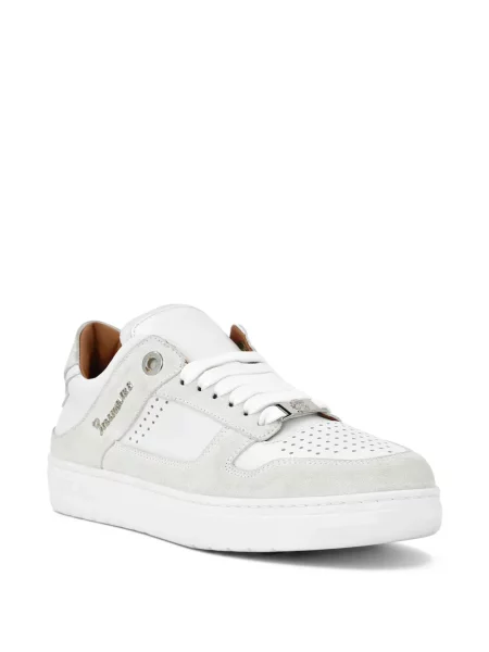 Sneakerși Billionaire din piele de căprioară alb