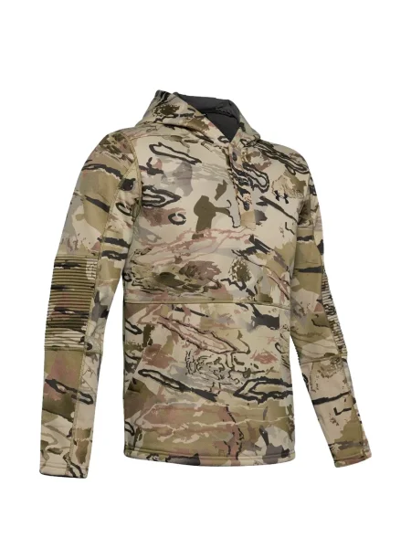 Hanorac cu glugă Under Armour cu model camuflaj cu nervuri verde