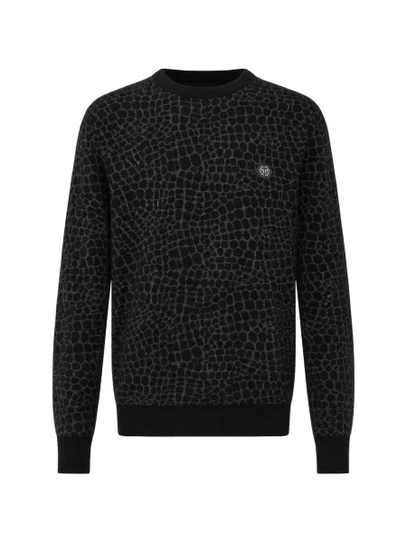 Pulover Philipp Plein de lână negru