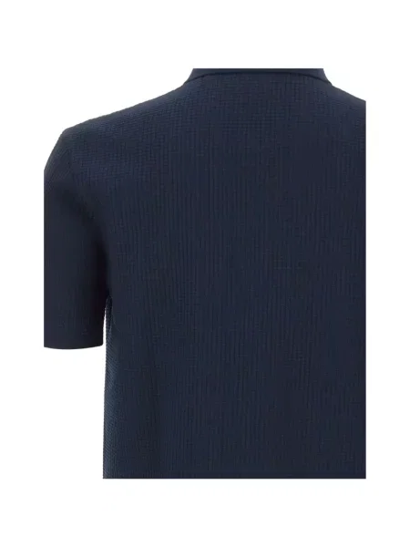 Kockás jacquard pólóing Boss kék