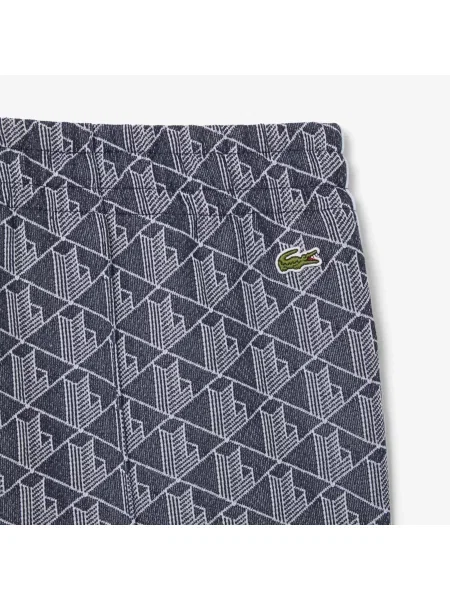 Lacoste Rozkloszowane Spodnie Dresowe Z Monogramem granatowe