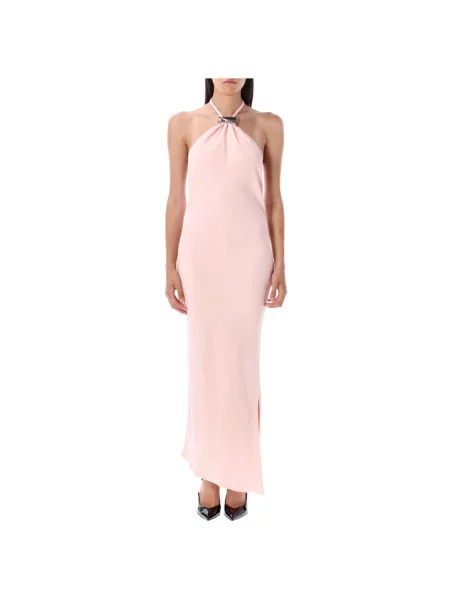 Sukienka The Attico z dekoltem halter różowa